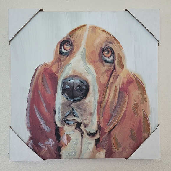 Brand New Dog Days II by Studio Arts Basset Hound Gallery-Wrapped Canvas 16in - Picture 1 of 6